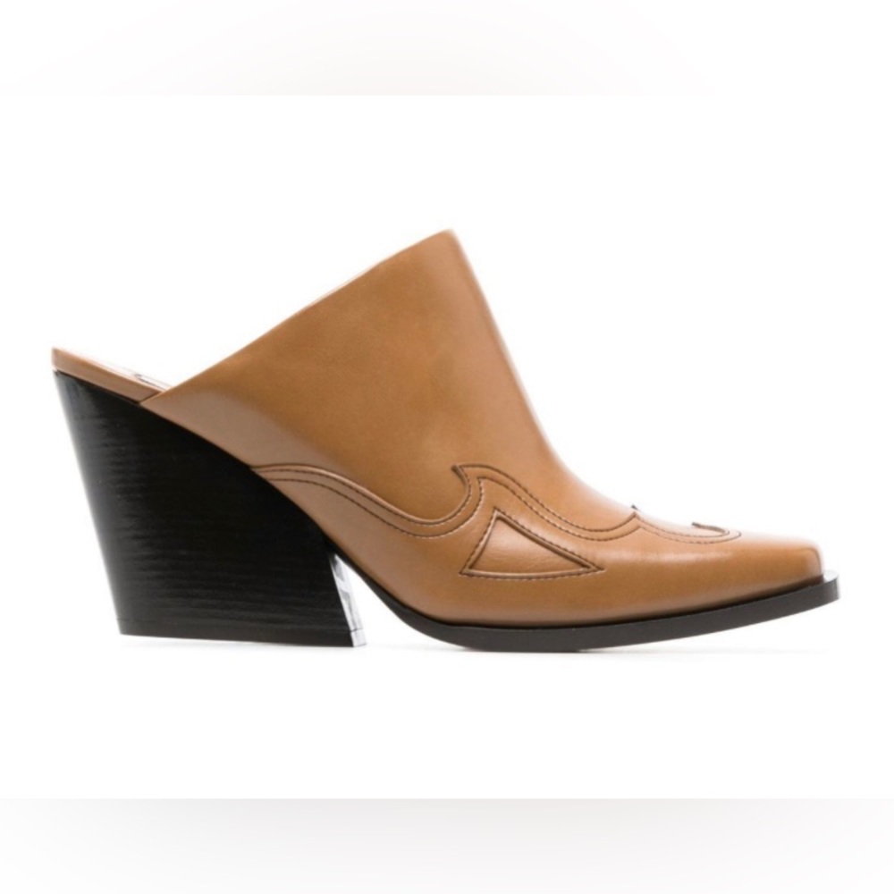 Stella McCartney Cowboy Faux Leather
Mules Toffee/Tan Size 8 (Euro 38.5) NWT